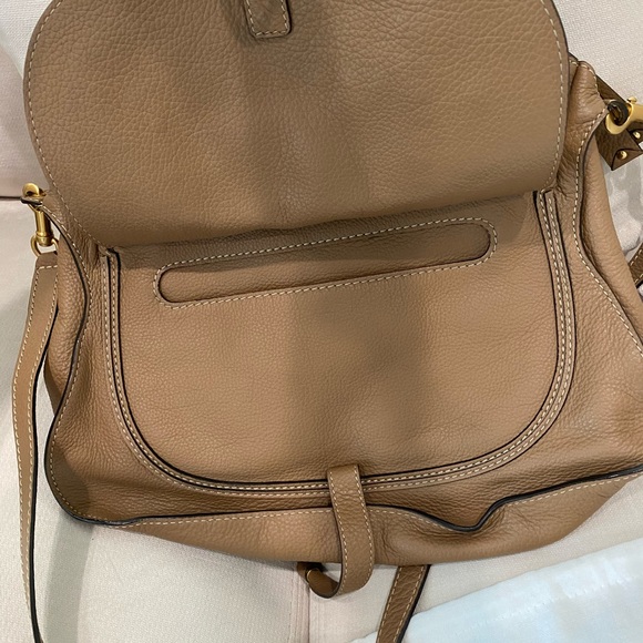 Chloé Medium Marcie Leather Satchel (Desert Taupe) - Picture 5 of 11